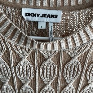 DKNY crop cable knit sweater